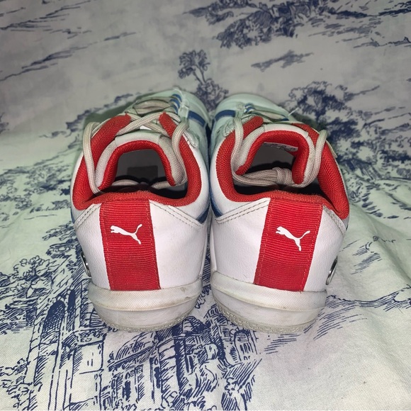 Puma Boys BMW Motorsport shoes size-4C (lightly Used) Red-White-Blue - Picture 4 of 7